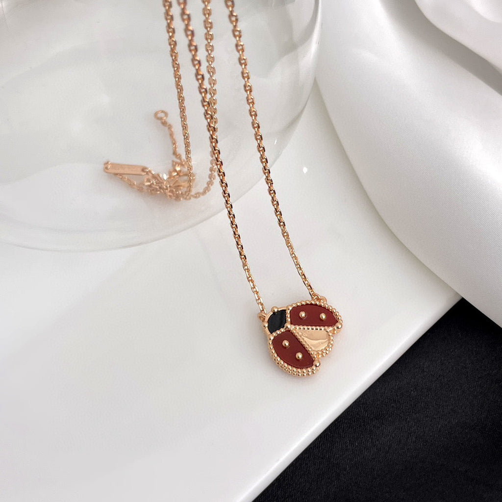[⭐DORISW] LUCKY  CARNELIANS LADYBUG NECKLACE