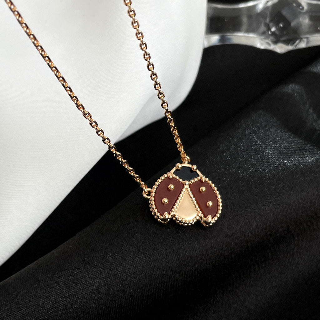[⭐DORISW] LUCKY  CARNELIANS LADYBUG NECKLACE
