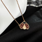 [⭐DORISW] LUCKY  CARNELIANS LADYBUG NECKLACE