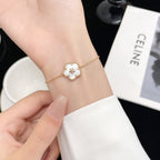 [⭐DORISW] ラッキーホワイトマザーオブパール 梅の花ブレスレット
