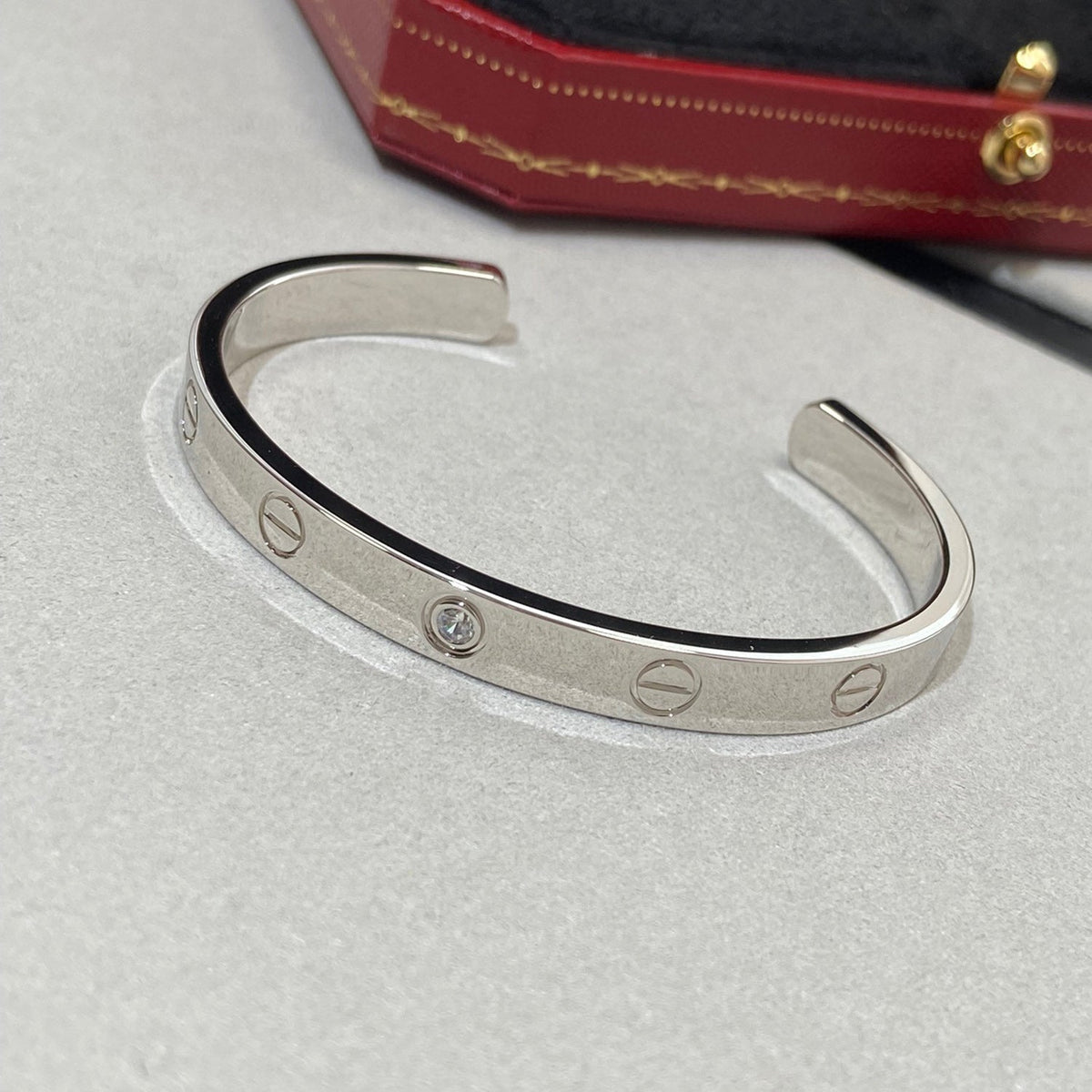 [⭐DORISW] LOVE BRACELET 6.1MM 1 DIAMOND OPEN CUFF