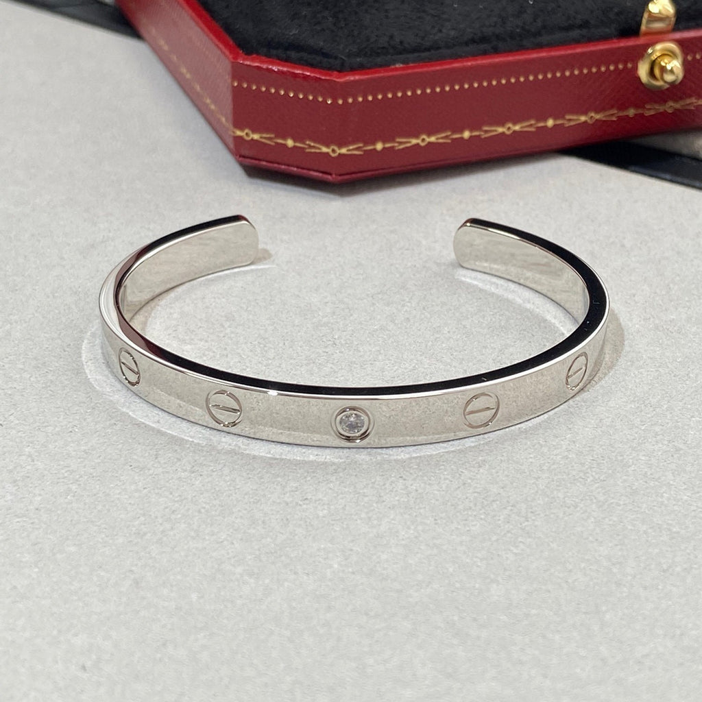 [⭐DORISW] LOVE BRACELET 6.1MM 1 DIAMOND OPEN CUFF