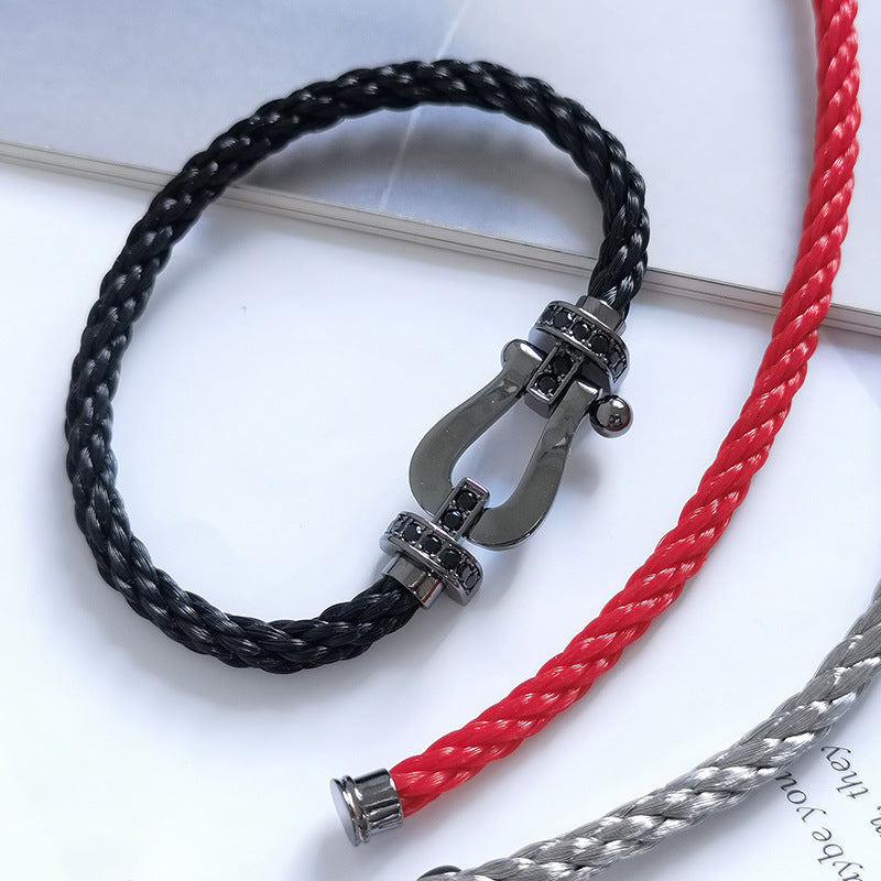 [⭐DORISW] FORCE LARGE SERIES HORSESHOE BLACK SAMURAI BRACELET