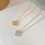 [⭐DORISW] CLOVER 15MM DIAMOND SINGLE FLOWER NECKLACE