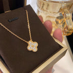 [⭐DORISW] CLOVER 15MM DIAMOND SINGLE FLOWER NECKLACE