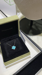 [⭐DORISW] CLOVER 15MM DIAMOND SVRES PORCELAIN  NECKLACE SILVER