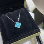[⭐DORISW] CLOVER 15MM DIAMOND SVRES PORCELAIN  NECKLACE SILVER
