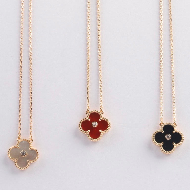 [⭐DORISW] CLOVER 15MM DIAMOND KARNELOL HALSKETTE