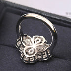 [⭐DORISW] LOOP RING FULL MOTIF DIAMOND 16MM SILVE