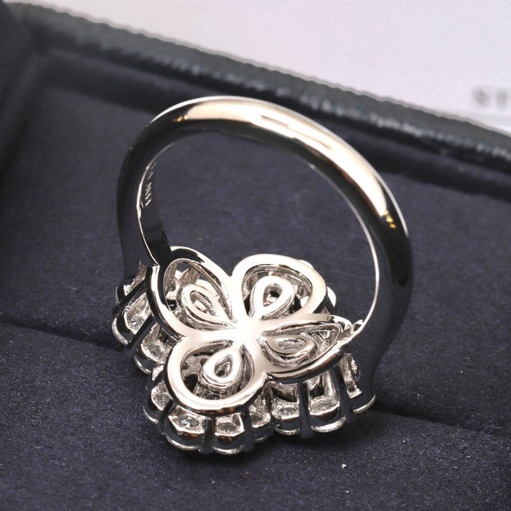 [⭐DORISW] LOOP RING FULL MOTIF DIAMOND 16MM SILVE