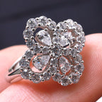 [⭐DORISW] LOOP RING FULL MOTIF DIAMOND 16MM SILVE