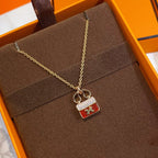 [⭐DORISW] CONSTANCE RED PEDANT PINK GOLD NECKLACE