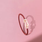 [⭐DORISW] FORCE 10 HALB-DIAMANT ROSÉGOLD ROTES KORDELARMBAND GROSSES UND MITTLERES MODELL
