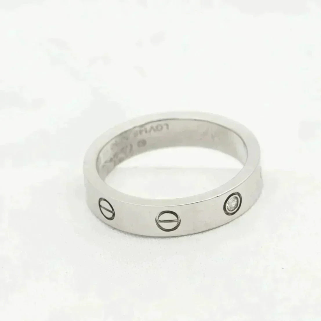 [⭐DORISW] LOVEリング 4MM 1ダイヤモンド シルバー