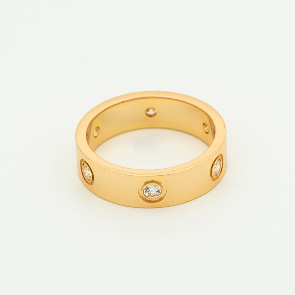 [⭐DORISW] ラブリング 5.5mm 6ポイントダイヤモンド ピンクゴールド