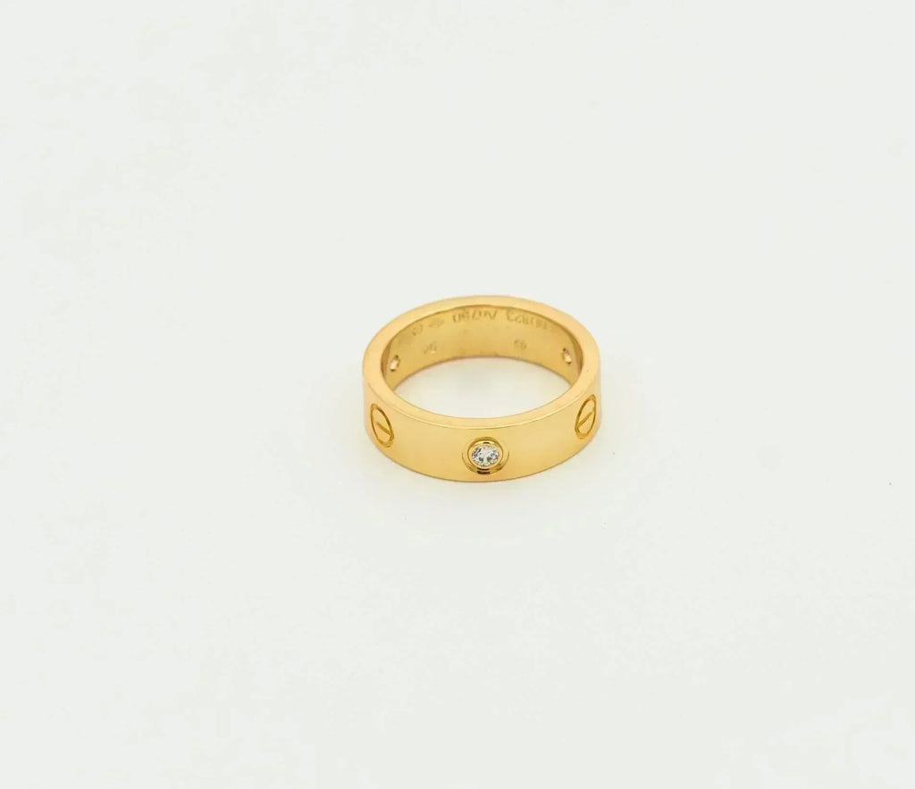 [⭐DORISW] ラブリング 5.5MM ダイヤモンド3石 ゴールド