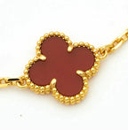 [[⭐DORISW] ]NEUE KOLLEKTION: CLOVER ARMBAND MIT 5 MOTIVEN IN ROTEM KARNELIAN