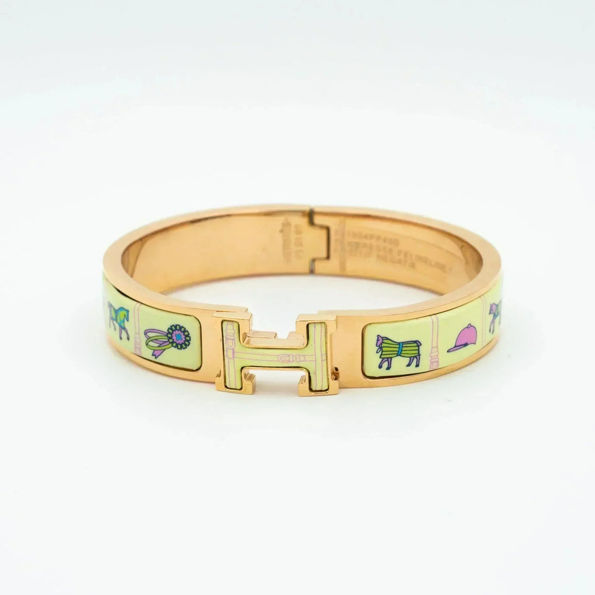 [⭐DORISW] H PINK GOLD BRACELET CREAM CERAMIC