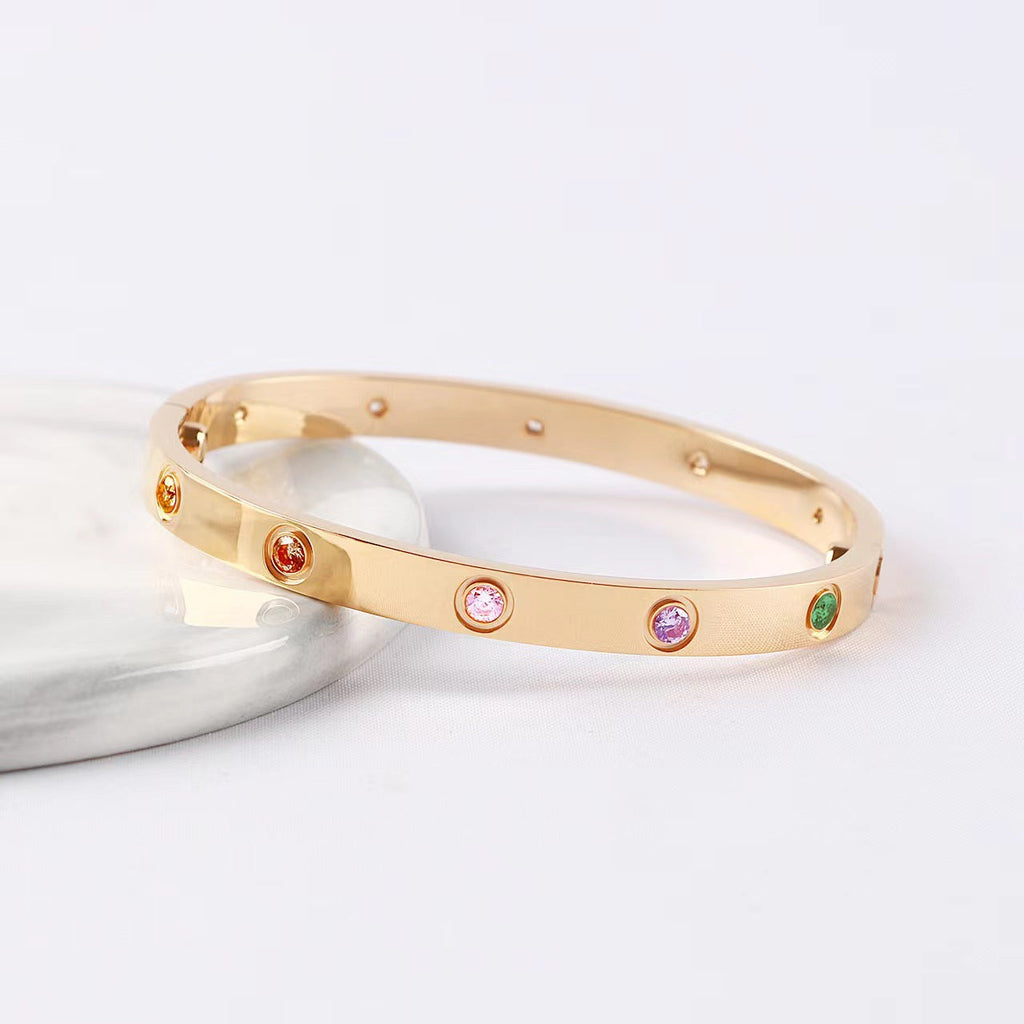 [[⭐DORISW] ] 2026 RAINBOW LOVE BRACELET 6.1MM  10 DIAMONDS