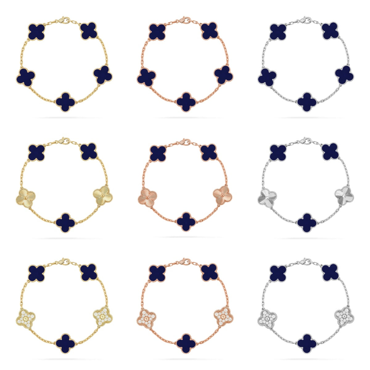 [[⭐DORISW] ]New CLOVER 5 MOTIF LAPIS LAZULI BRACELET COLLECTION