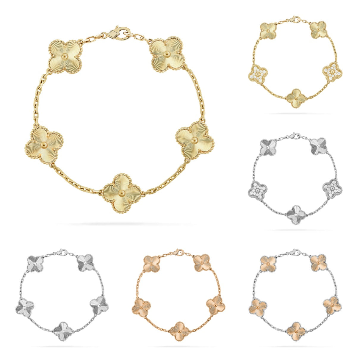 [[⭐DORISW] ]New  CLOVER 5 MOTIF LASER BRACELET COLLECTION