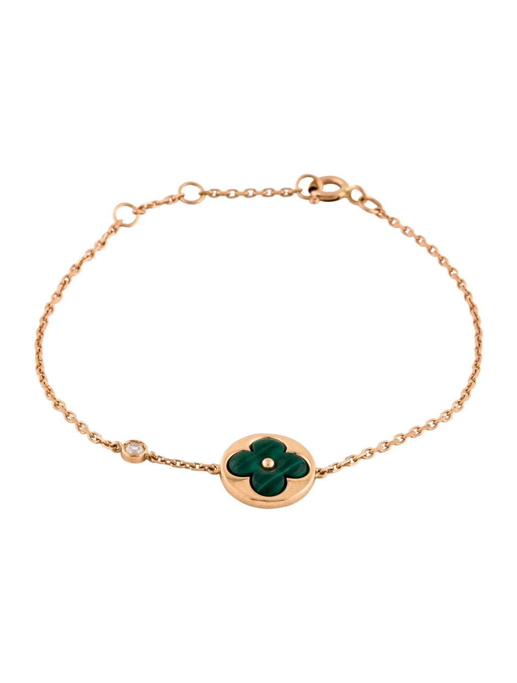 [⭐DORISW] SUN MALACHITE 1 DIAMOND PINK GOLD BRACELET