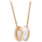 [⭐DORISW]ZERO 1 WEISSE KERAMIK ROSÉGOLD DIAMANT-HALSKETTE