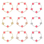 [[⭐DORISW] ]New  CLOVER 5 MOTIFS  PINK MOP BRACELET COLLECTION