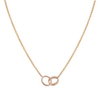 [⭐DORISW] LOVE NECKLACE DOUBLE RING PINK GOLD
