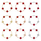 [[⭐DORISW] ]NEUE KOLLEKTION: CLOVER ARMBAND MIT 5 MOTIVEN IN ROTEM KARNELIAN