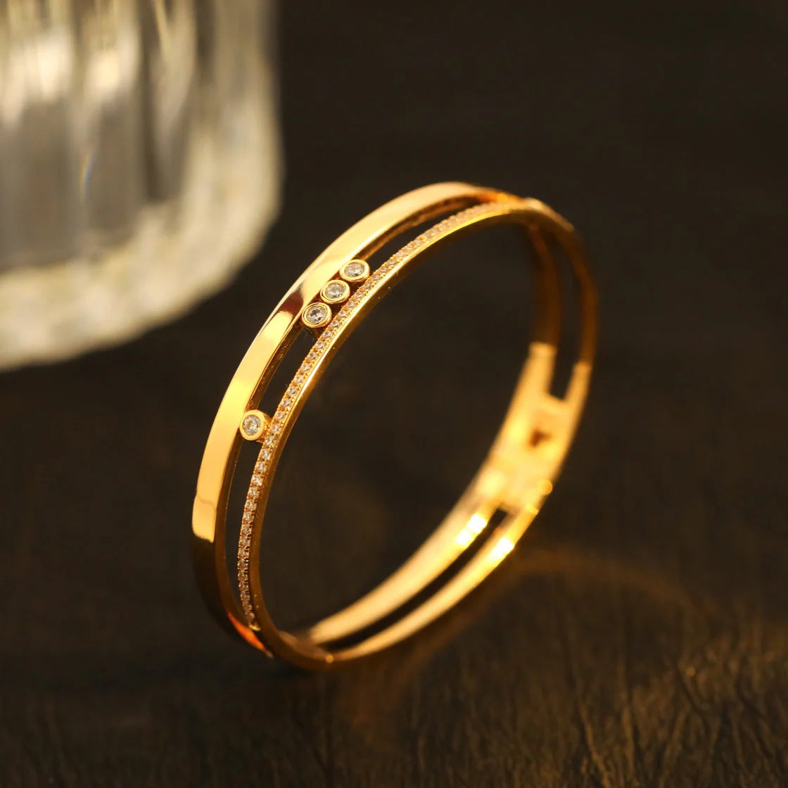 [⭐DORISW]Move Romane Diamond Bangle Bracelet