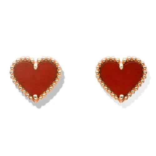[⭐DORISW] ハート・カーネリアン・スタッドピアス
