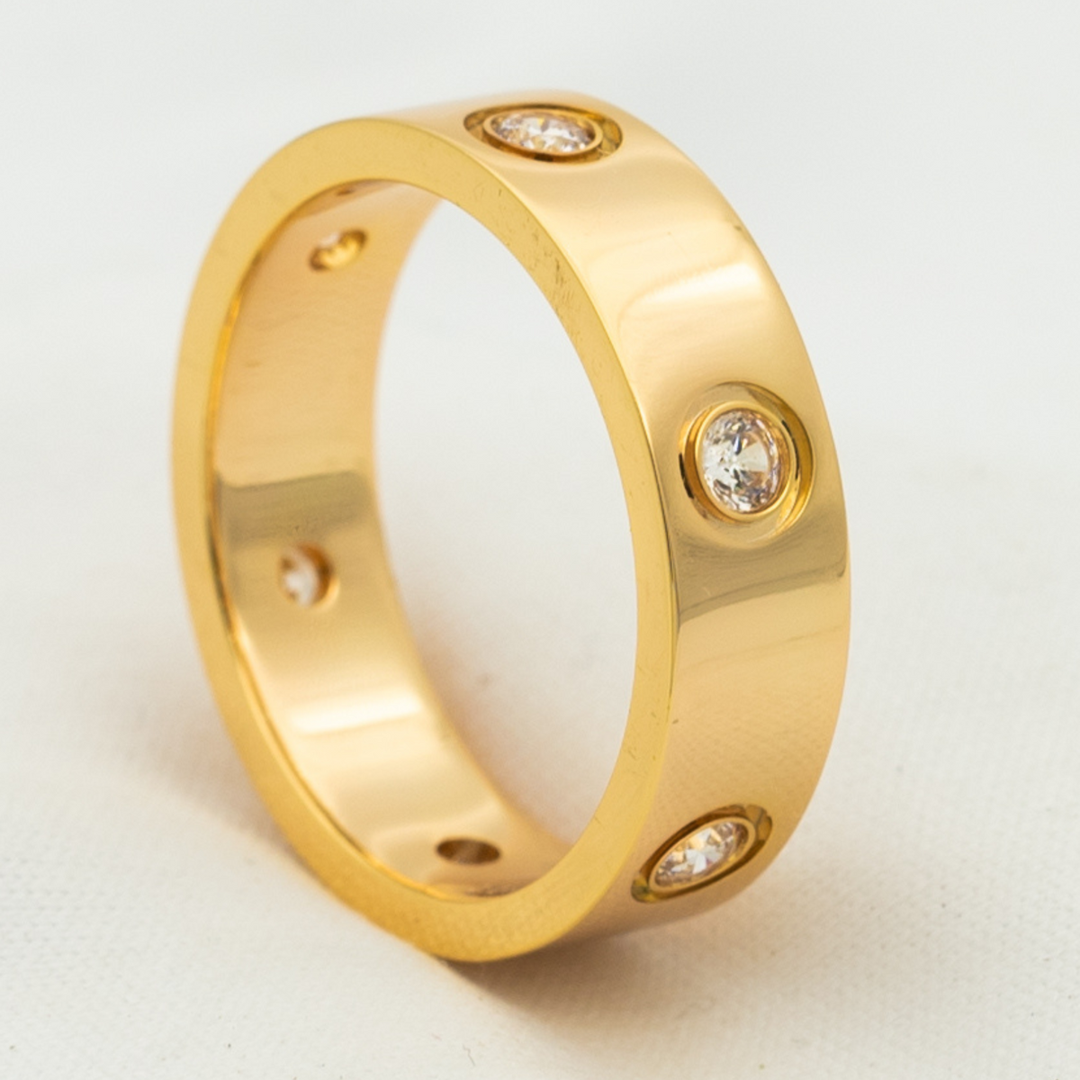 [⭐DORISW] ラブリング 5.5mm 6ポイントダイヤモンド ピンクゴールド