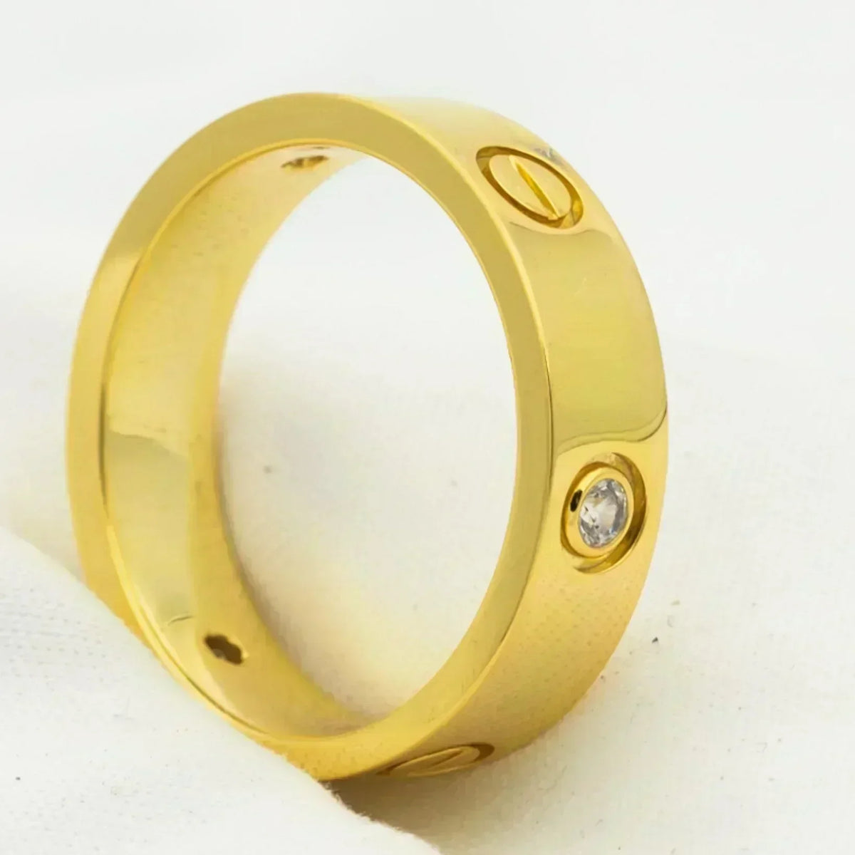 [⭐DORISW] ラブリング 5.5MM ダイヤモンド3石 ゴールド