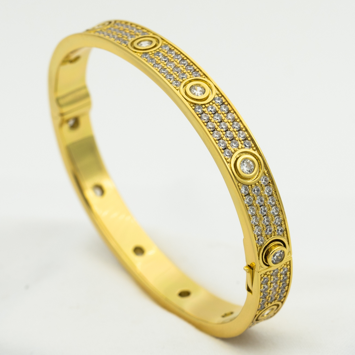 [⭐DORISW] LOVE ARMBAND 6,1 MM MIT DIAMANTEN BESETZT 10 GROSSE DIAMANTEN