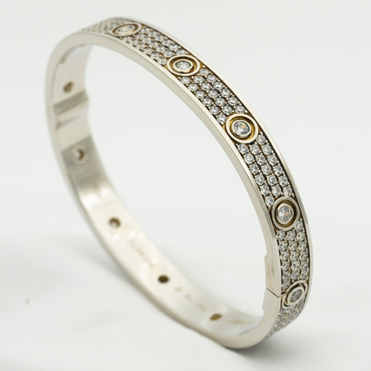 [⭐DORISW] LOVE ARMBAND 6,1 MM MIT DIAMANTEN BESETZT 10 GROSSE DIAMANTEN