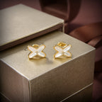 [⭐DORISW] JEUX DE WHITE MOP GOLD DIAMOND EARRINGS