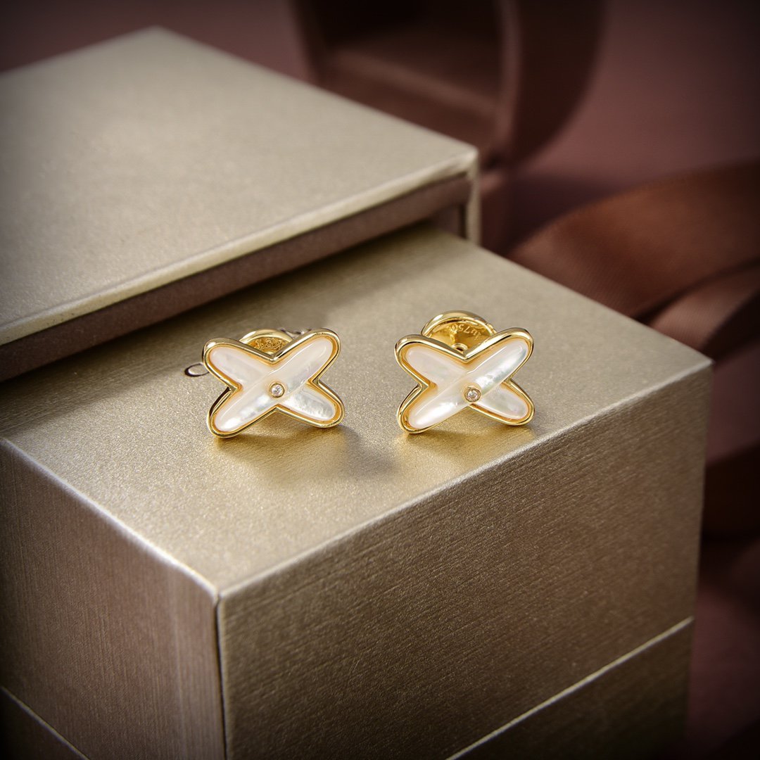 [⭐DORISW] OHRRINGE AUS WEISSEM GOLD MIT DIAMANTEN