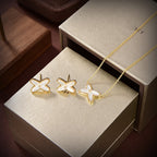[⭐DORISW] JEUX DE WHITE MOP GOLD DIAMOND EARRINGS