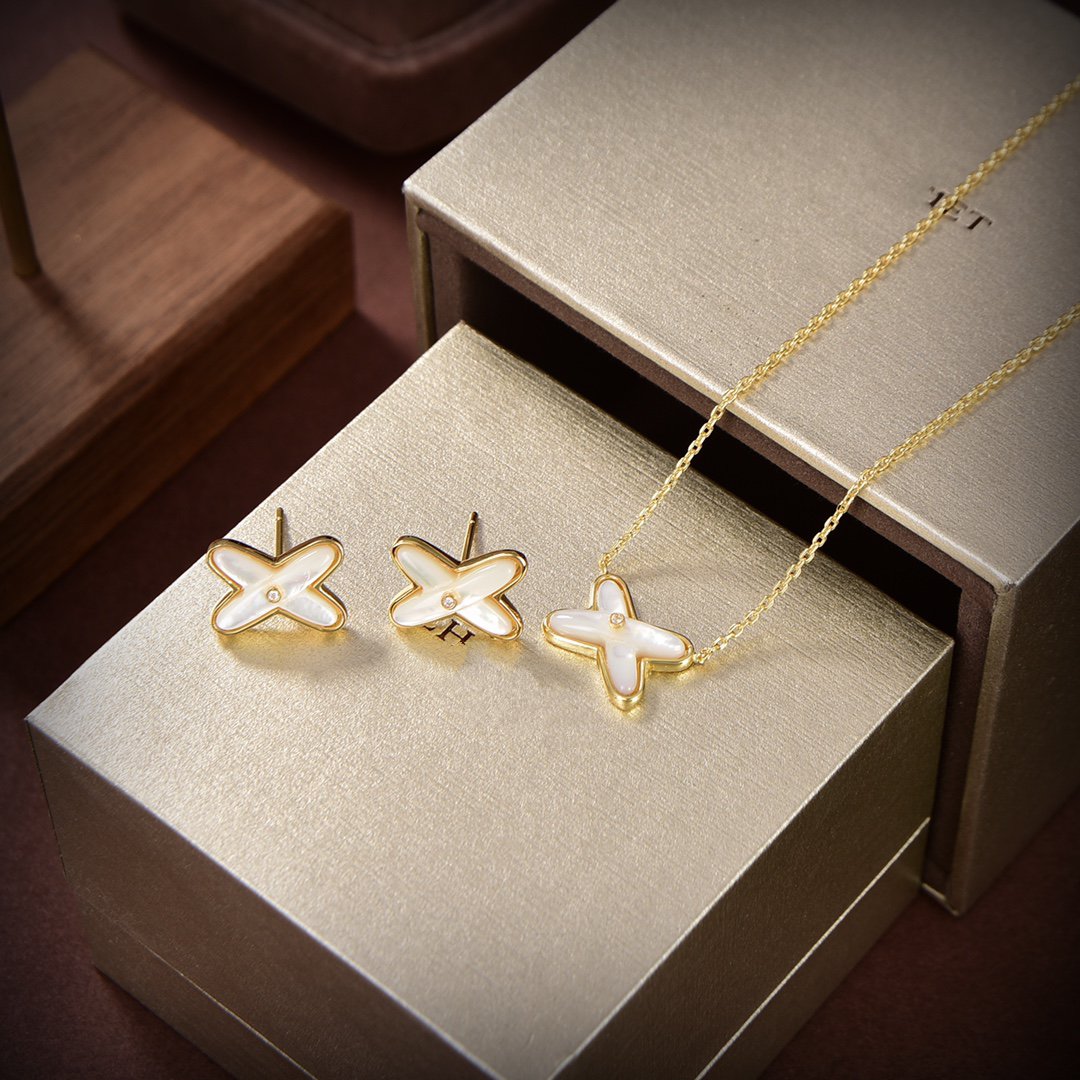 [⭐DORISW] OHRRINGE AUS WEISSEM GOLD MIT DIAMANTEN