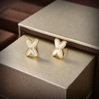 [⭐DORISW] JEUX DE WHITE MOP GOLD DIAMOND EARRINGS