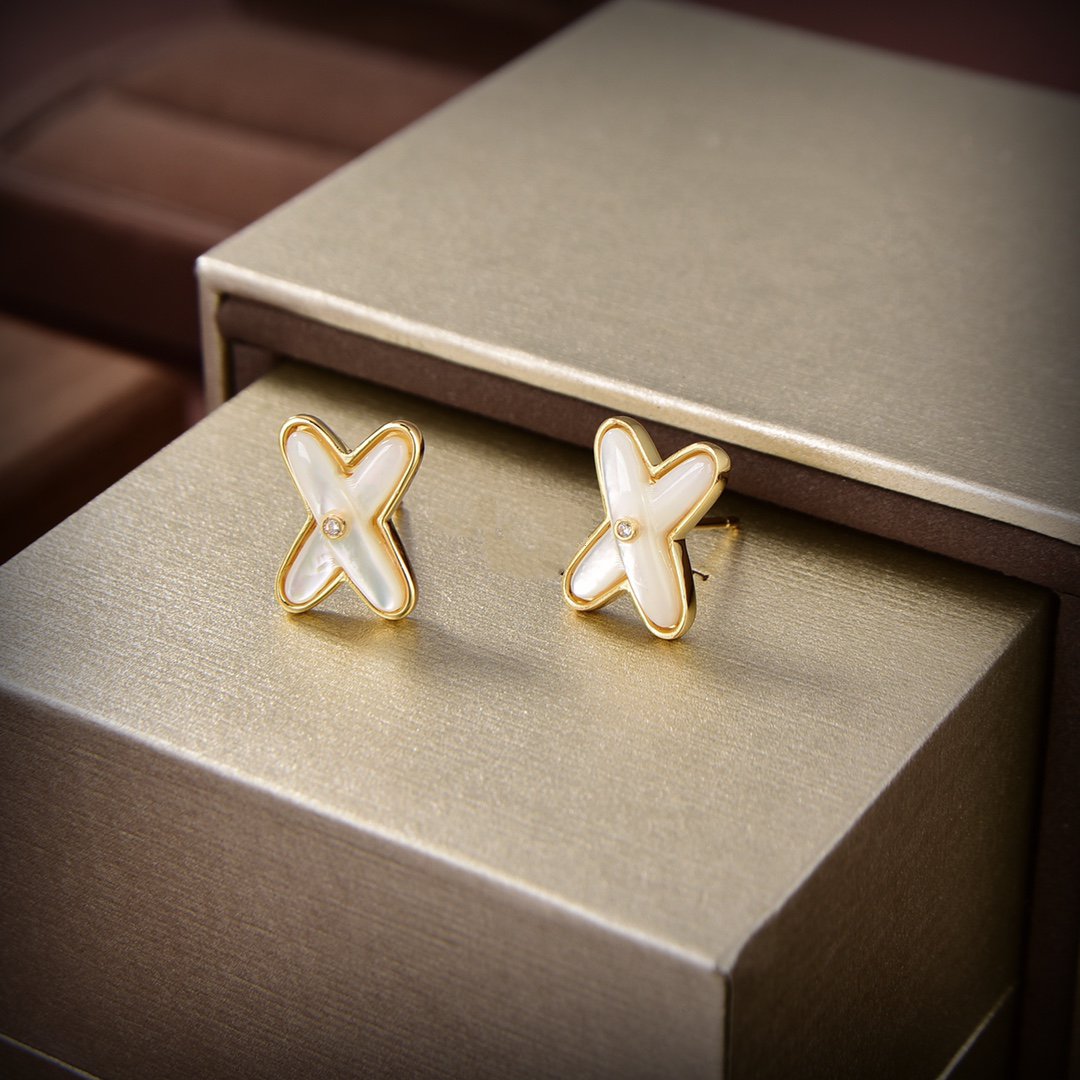 [⭐DORISW] OHRRINGE AUS WEISSEM GOLD MIT DIAMANTEN