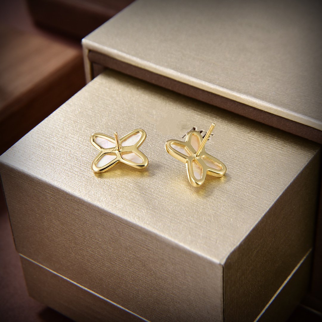 [⭐DORISW] OHRRINGE AUS WEISSEM GOLD MIT DIAMANTEN