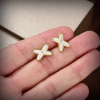 [⭐DORISW] JEUX DE WHITE MOP GOLD DIAMOND EARRINGS
