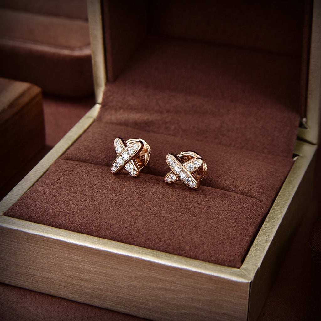 [⭐DORISW] JEUX DE GOLD DIAMOND EARRINGS