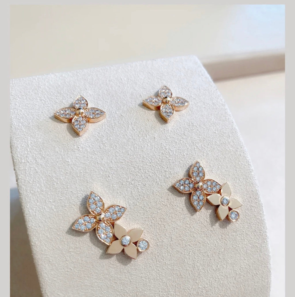 [⭐DORISW] STAR BLOSSOM OHRSTECKER ROSÉGOLD DIAMANTEN
