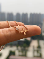 [⭐DORISW] BLOSSOM PENDANT PINK GOLD AND DIAMOND