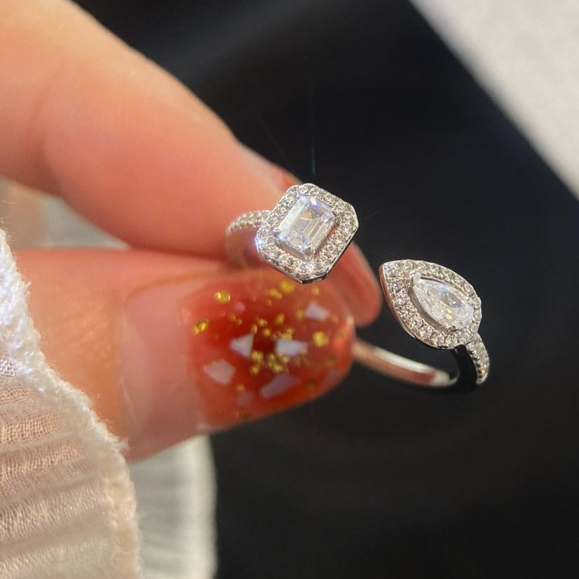 [[⭐DORISW] ] MY TWIN TOI & MOI SILVER DIAMOND RING