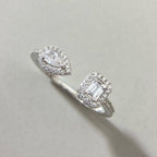 [[⭐DORISW] ] MY TWIN TOI & MOI SILVER DIAMOND RING
