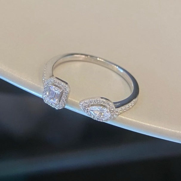 [[⭐DORISW] ] MY TWIN TOI & MOI SILVER DIAMOND RING
